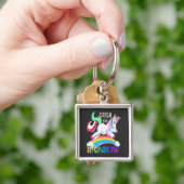 Vang het Regenboog Eenhoorn Ontwerp Sleutelhanger (Hand)