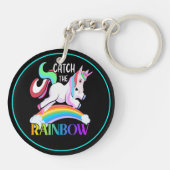 Vang het Regenboog Eenhoorn Ontwerp Sleutelhanger (Achterkant)