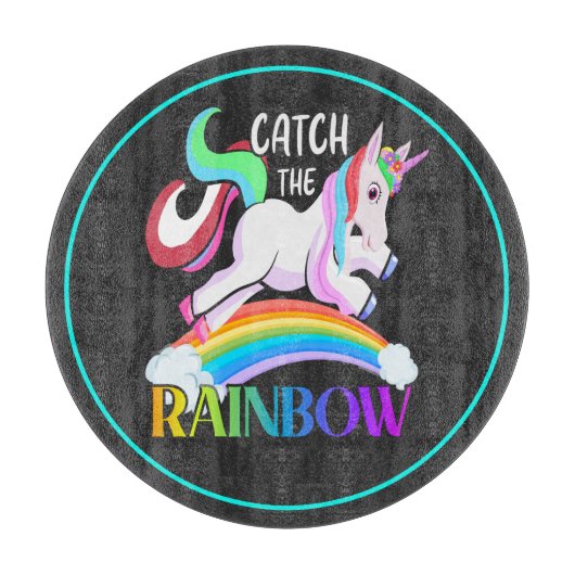 Vang het Regenboog Eenhoorn Ontwerp Snijplank (Voorkant)