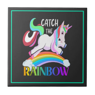 Vang het Regenboog Eenhoorn Ontwerp Tegeltje