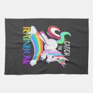 Vang het Regenboog Eenhoorn Ontwerp Theedoek