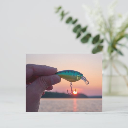 Vang het zonsondergang briefkaart (Staand voorkant)