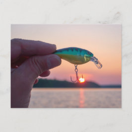 Vang het zonsondergang briefkaart