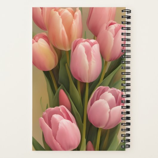 Vang je Droom Inspirerende Roze Tulp Volwassene Notitieboek (Achterkant)