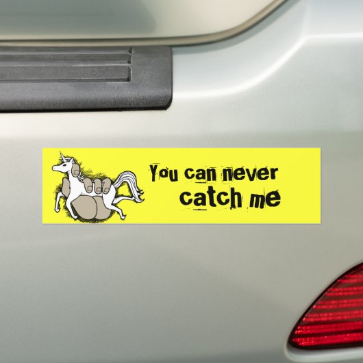 Vang je eigen eenhoorn bumpersticker (Op auto)