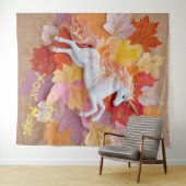 Vang je magische herfsteenhoorn gouden pasteltinte wandkleed (In Situ (horizontaal))