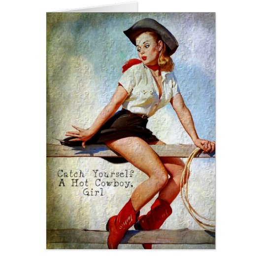 Vang jezelf op een warme cowboy, meisje (Voorkant)