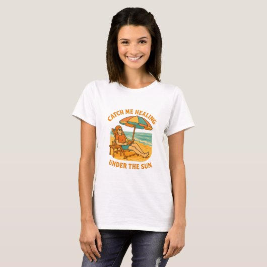 Vang Me Genezend Onder de Zon – Strand Zomer T-shirt (Voorkant volledig)
