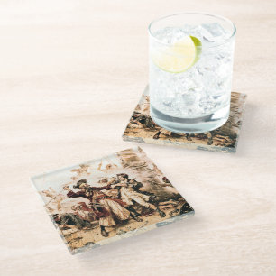 Vang, piraat Zwartbaard, wraak van koningin Anna Glazen Onderzetter