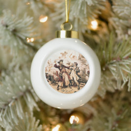 Vang, piraat Zwartbaard, wraak van koningin Anna Keramische Bal Ornament