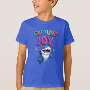 Vang Plezier: Speelse Cartoon Haai T-shirt
