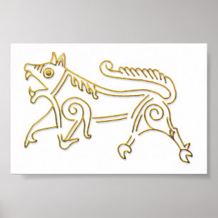 Vang Runestone-gold contour poster