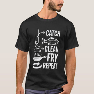 Vang Schoon Bak Herhaal Vis Enthousiast Ontwerp T-shirt