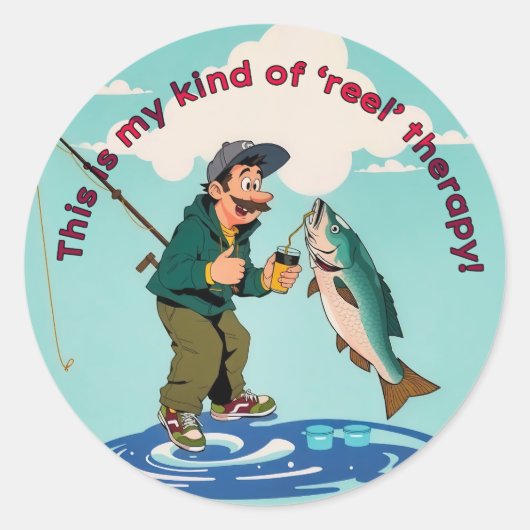 Vang van de dag: een Angler's Triumph Ronde Sticker (Voorkant)