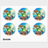 Vang van de dag: Froggy Vist Adventures Ronde Sticker (Vel)