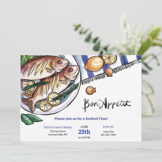 Vang van de dag Vis en zeevruchten Kaart (Staand voorkant)