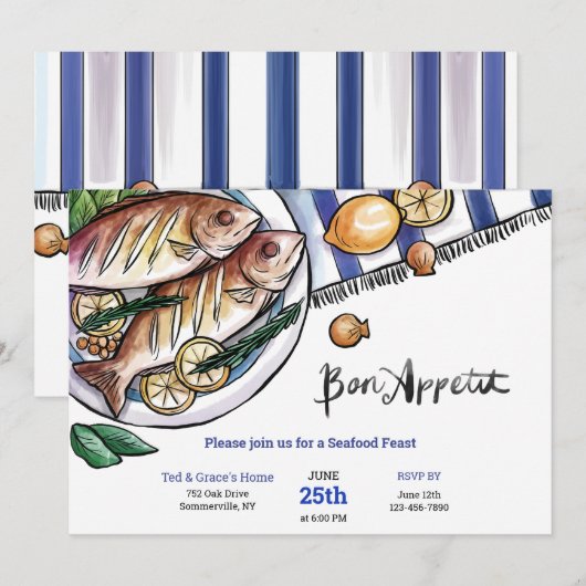 Vang van de dag Vis en zeevruchten Kaart (Voorkant / Achterkant)