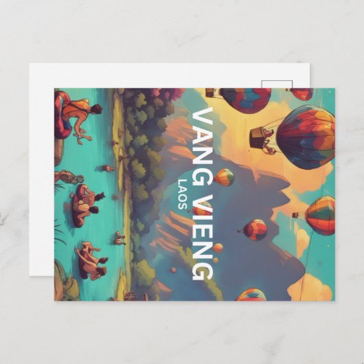 Vang Vieng Briefkaart (Voorkant / Achterkant)