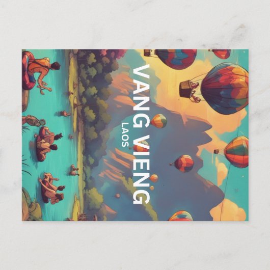 Vang Vieng Briefkaart (Voorkant)