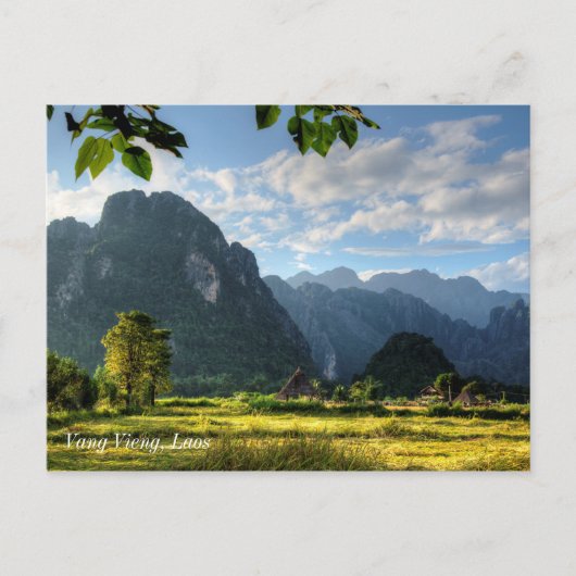 Vang Vieng Laos Briefkaart (Voorkant)