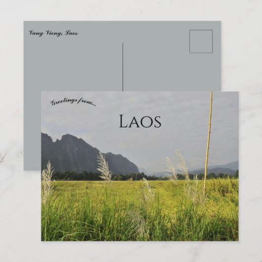 Vang Vieng Laos Briefkaart (Voorkant / Achterkant)