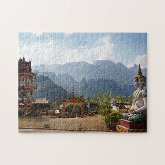 Vang Vieng Laos Creative Temple Jigzaag puzzle Legpuzzel (Horizontaal)