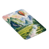  Vang Vieng Laos Hot air Balloon watercolor Magneet (Rechterzijde)