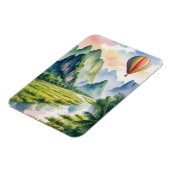  Vang Vieng Laos Hot air Balloon watercolor Magneet (Linkerzijde)
