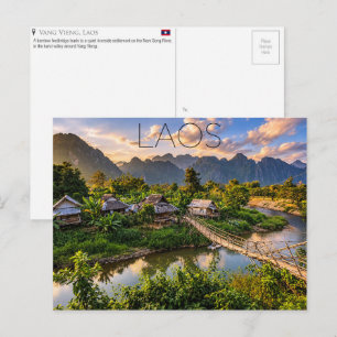 Vang Vieng, Laos Reisansichtkaart Briefkaart