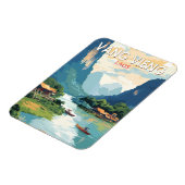Vang Vieng Laos Travel Art Vintage Magneet (Linkerzijde)