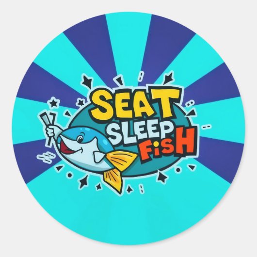 Vang wat plezier met Seat Sleep Fish! Ronde Sticker (Voorkant)