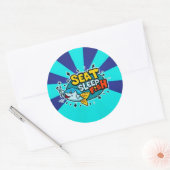 Vang wat plezier met Seat Sleep Fish! Ronde Sticker (Envelop)