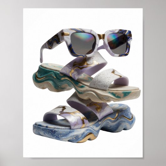 Vangende Gouden ABSTRACTE KUNST Grafisch ontwerp Poster (Voorkant)