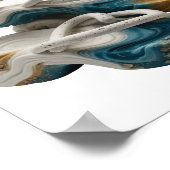 Vangende grijze ABSTRACTE KUNST Design Poster (Hoek)
