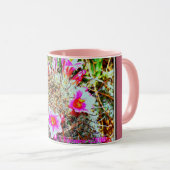 Vanghaakcactus met Mok van roze bloemen (Voorkant rechts)