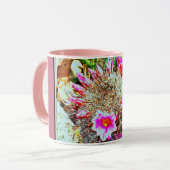 Vanghaakcactus met Mok van roze bloemen (Voorkant links)