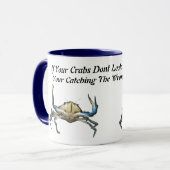 Vangkrabben, Grappig, Blue Combo Coffee Mok (Voorkant links)
