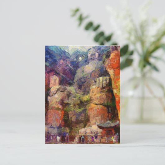vangogh-Leshan-Giant-Buddha-in-China Briefkaart (Staand voorkant)