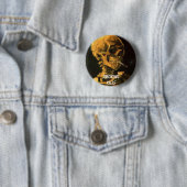 vangogh_skull_sigaret, Roken doodt Ronde Button 5,7 Cm (In situ)