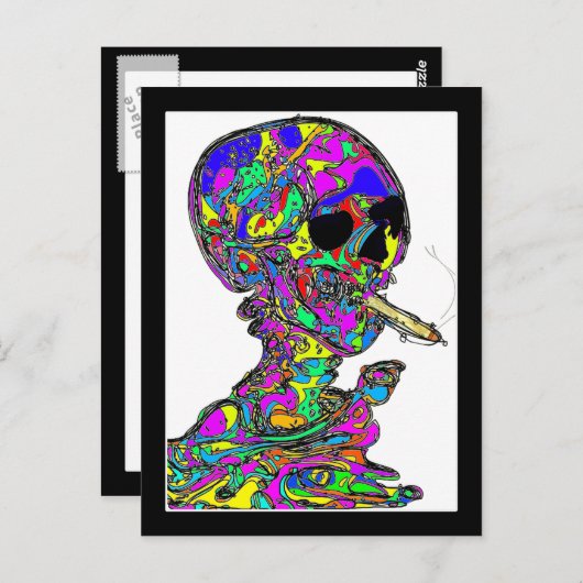 VanGoghs Calavera schedel roken sigaret Briefkaart (Voorkant / Achterkant)