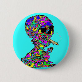 VanGoghs Calavera schedel roken sigaret Ronde Button 5,7 Cm