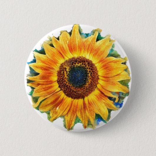 VanGough Sunflower,knop Ronde Button 5,7 Cm (Voorkant)