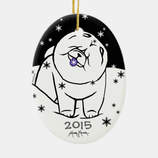 VANGST DE SEIZOEN BEPERKT TOT 150 KERAMISCH ORNAMENT (Achterkant)