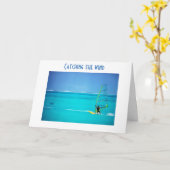 "VANGST DE WIND" BIRTHDAY WIST KAART (Gele Bloem)