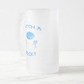 Vangst een fluitje matglas bierpul (Voorkant links)