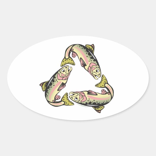 Vangst en vrijgave Gevist Ovale Sticker (Voorkant)