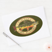 Vangst en vrijgave Gevist Ovale Sticker (Envelop)