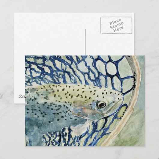 Vangst en vrijgave Vist Design Briefkaart (Voorkant / Achterkant)