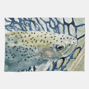 Vangst en vrijgave Vist Design Theedoek