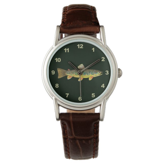 Vangst en vrijlating Brook Trout Gevist Horloge (Voorkant)